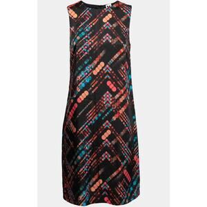 M Missoni Printed Synthetic Silk Sleeveless Shift Dress Black Multi Size 40 NWT